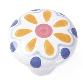 Laurey 8700 Sorrento 1-1/2-Inch Diameter Porcelain Knob, Hand Painted