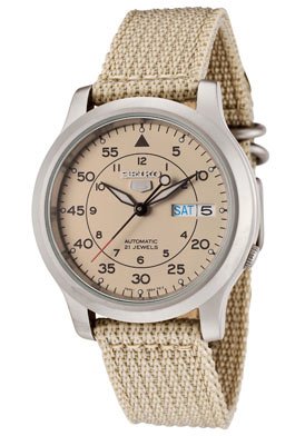 Men's Seiko 5 Automatic Beige Fabric