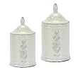 Boxwood topiary canister in cream - set of 2