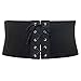 eVogues Plus size Corset Style Wide Elastic Belt Black Denim 17117 - One Size Plus
