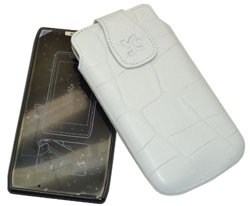 Suncase Ledertasche (Magnetverschluss) f&uuml;r Motorola Razr Droid croco-wei&szlig; Preisvergleich