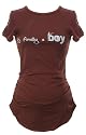Lauren Kiyomi "It's Finally a Boy" Maternity Tee, L