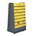 Edsal PB320 Industrial Gray Heavy Duty Steel Pick Storage Rack with 112 Plastic Bins, 36" Width x 112" Height x 26" Depth