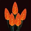 Set Of 70 LED C6 Strawberry Amber Christmas Lights - Green Wire