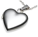 Sterling Silver Heart Locket on Cable Chain, 18"