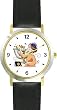 Boy Lighting Hanukkah Lights on Chanukia Jewish Star of David Judaica Jewish Theme - WATCHBUDDY&reg; DELUXE TWO-TONE THEME WATCH - Arabic Numbers - Black Leather Strap-Size-Large ( Men's Size or Jumbo Women's Size )