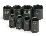 SK Hand Tools 4058 8-Piece 3/8-Inch Drive 6 Point High Visibility Standard Fractional Impact Socket Set