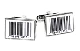 Silver-Tone Men's Cuff Links BARCODE Cufflinks