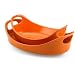 Rachael Ray Stoneware 1-Quart and 1-1/2-Quart Oval Bubble & Brown Baker Set, Orange