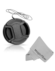 67MM Center Pinch Front Lens Cap for Cameras with a 67MM Filter Thread Lens + MagicFiber Microfiber Lens Cleaning Cloth