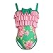 iiniim Baby Little Girls One Piece Floral Bikini Swimsuit Swimwear Hawaii Ruffle Swim Bathing Suit (6-7, Green Floral)