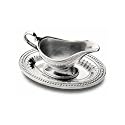 Wilton Armetale Flutes and Pearls Gravy Boat with Tray