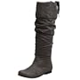 Madden Girl Women's Jaylyne Flat Scrunch Boot,Grey Suede,8 M US