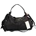 NICOLI Italian Designer Black Nubuck Leather Hobo Bag Handbag
