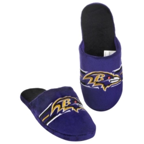 Baltimore Ravens 2011 NFL Team Logo Stripe Slide Slippers House Shoes - Medium