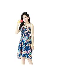 Short Floral Print Summer Chiffon Lace Sleeveless Mini Dress 