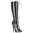 Pleaser Boots Women's DOMINA-2020 6" Lace-Up Knee Boot, Side Zip Available in 3 Colors