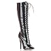 Pleaser Boots Women's DOMINA-2020 6" Lace-Up Knee Boot, Side Zip Available in 3 Colors
