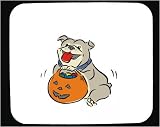Decorated Mouse Pad with jack-o-lantern, candy, face, bucket, halloween, pet, dog