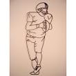 Football Quarter Back Iron Sports Shadow Decorative Wall Art