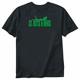 T-Shirt Black  Silhouette St. Kitts & Nevis  Country