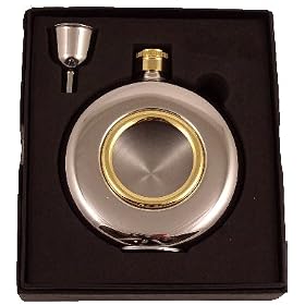 ARTAMIS Porthole Flask With Funnel 5oz Hip Flask In Stainless Steel