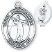 Sterling Silver Saint Christopher Mens-Boys Fishing Medal and 24-inch Chain
