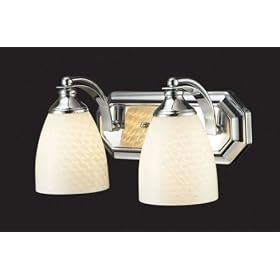 Pierra - 2 Light Bathroom Vanity Lighting Fixture - Polished Chrome - Canary Yellow Glass... by Elk