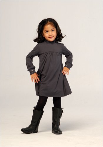Girls' Lauren Kiyomi Turtleneck Jersey Dress/tunic with Glass Buttons - Mother-daughter Set Available