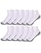 12 Pack Men's White Athletic Running Ankle Casual Crew Cotton Socks Low Cut