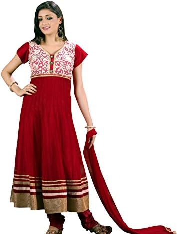 Shubham Fashions Women's Graceful Flair Punjabi Suit XL Red