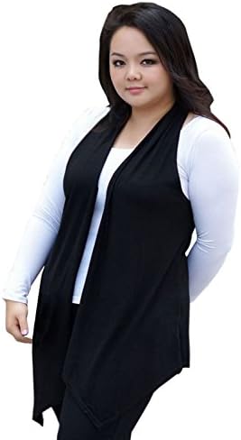WaterLink Women's Plus-Size Long Vest Sleeveless Cardigan