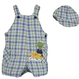 Newborn Boys Surfing Frog Shortall Sunsuit with Cap