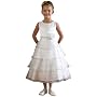 New Organza Tiered Flower Girl Pageant Dress White Ivory Pink or Black 2 to 12 Girls