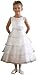 New Organza Tiered Flower Girl Pageant Dress White Ivory Pink or Black 2 to 12 Girls