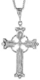 Sterling Silver 3 1/2 (89 mm) Diamond Cut Celtic Cross Pendant