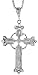 Sterling Silver 3 1/2 (89 mm) Diamond Cut Celtic Cross Pendant