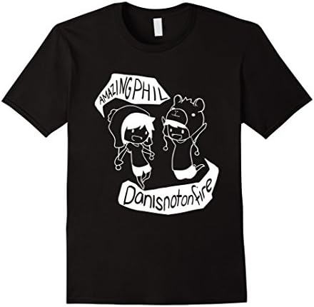 Men's amazing Phil and Dan is not on fire T Shirt Small Black