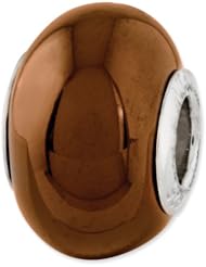 Sterling Silver Reflections Brown Ceramic Bead