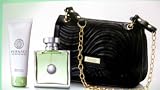 VERSACE VERSENSE 3 PCS SET FOR WOMEN: 3.4 EDT SP + 3.4 B/L + VERSACE PURSE