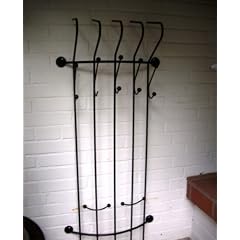Stabile Garderobe / Wandgarderobe aus Schmiedeeisen, Schwarz