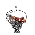 Sterling Silver Amber Grapes Basket Pendant Cheap