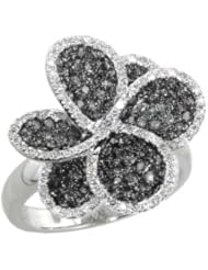 Effy Jewlery Jardin Bloom Black and White Diamond Ring, 2.29 TCW Ring size 7