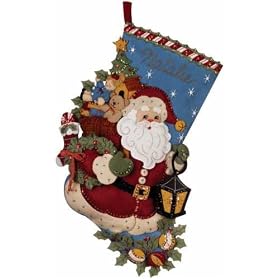 Bucilla Christmas Joy Stocking Felt Applique Kit