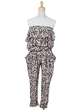 Anna-Kaci S/M Fit Multicoloured Vintage Inspired Allover Hearts Chain Jumpsuit