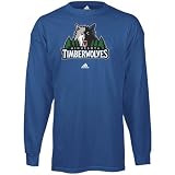 adidas Minnesota Timberwolves Blue Full Primary Logo Long Sleeve T-shirt
