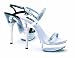 ES678-LAN 6 inch Rhinestone Heel Women's Size Shoe With Slingback and Rhinestone Straps
