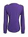 Allegra K Women Buttons Decor Mock Pockets Ruched Blouse Purple L