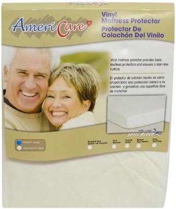 Americare Vinyl Fitted Mattress Protector, Full, White