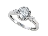 1.82 cttw CZ Engagement Ring with Diamonds by Zoe R(tm) - White Gold